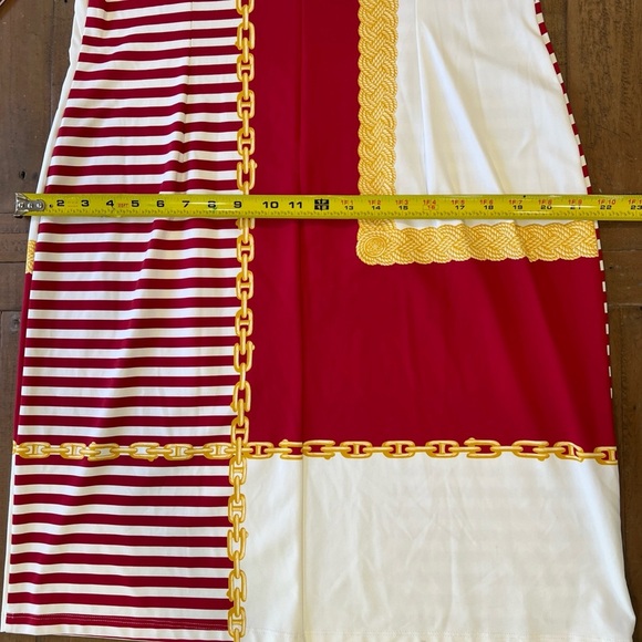 j.mclaughlin Sophia Sheath Dress XL Nautical Chain Preppy Red And White NWT - Picture 11 of 12